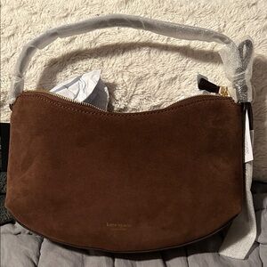 Kate Spade Chocolate Brown Suede Shoulder Bag Authentic